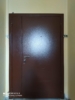 Тамбурная дверь, металлическая, двухстворчатая, цвет шоколадный